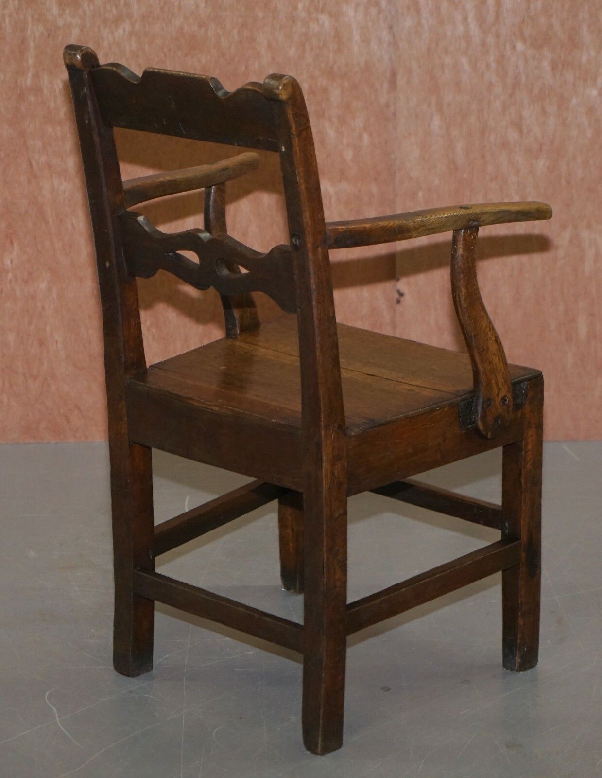 photo for sale Lovely George II Circa 1760 Primitive Carver Armchair Original Period Repairs