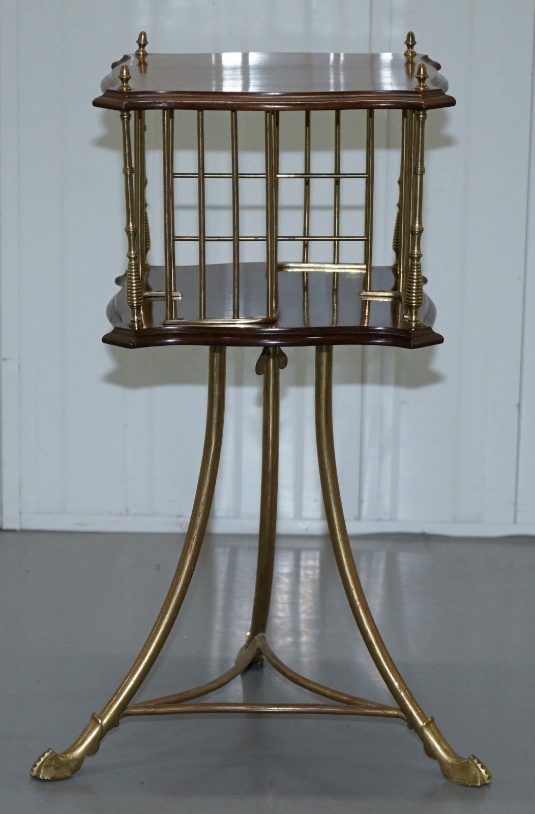 Ornate 19th Century Mahogany And Brass Revolving Bookcase In The Regency Style photo furniture