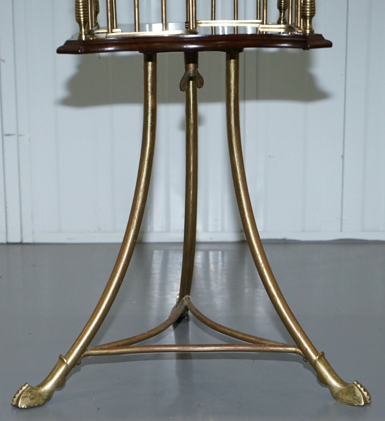 Ornate 19th Century Mahogany And Brass Revolving Bookcase In The Regency Style photo vintage