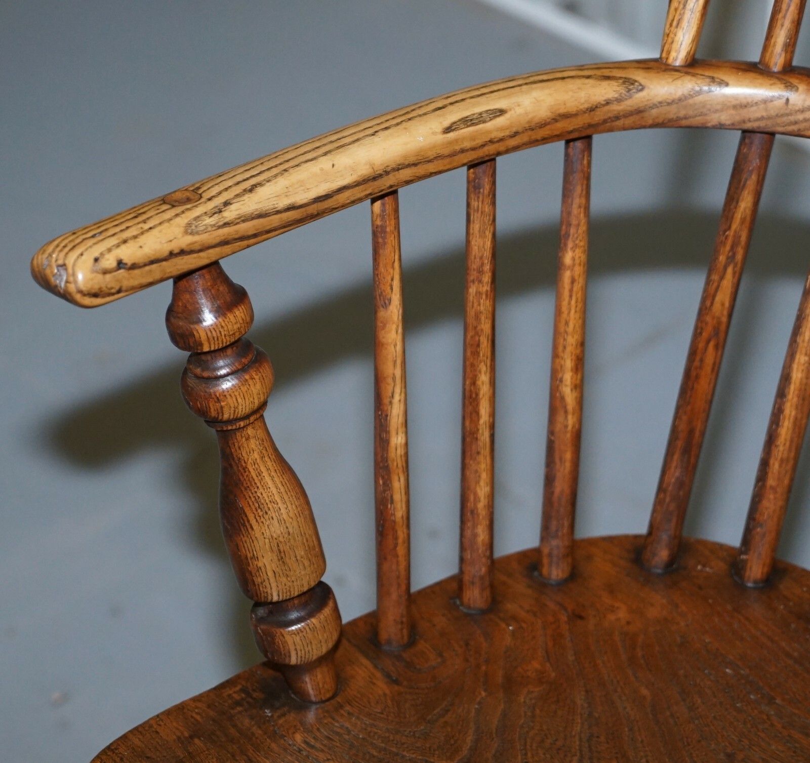 English Classic Antique 19th Century Elm Hoop Back West Country Windsor Armchair photo vinterior