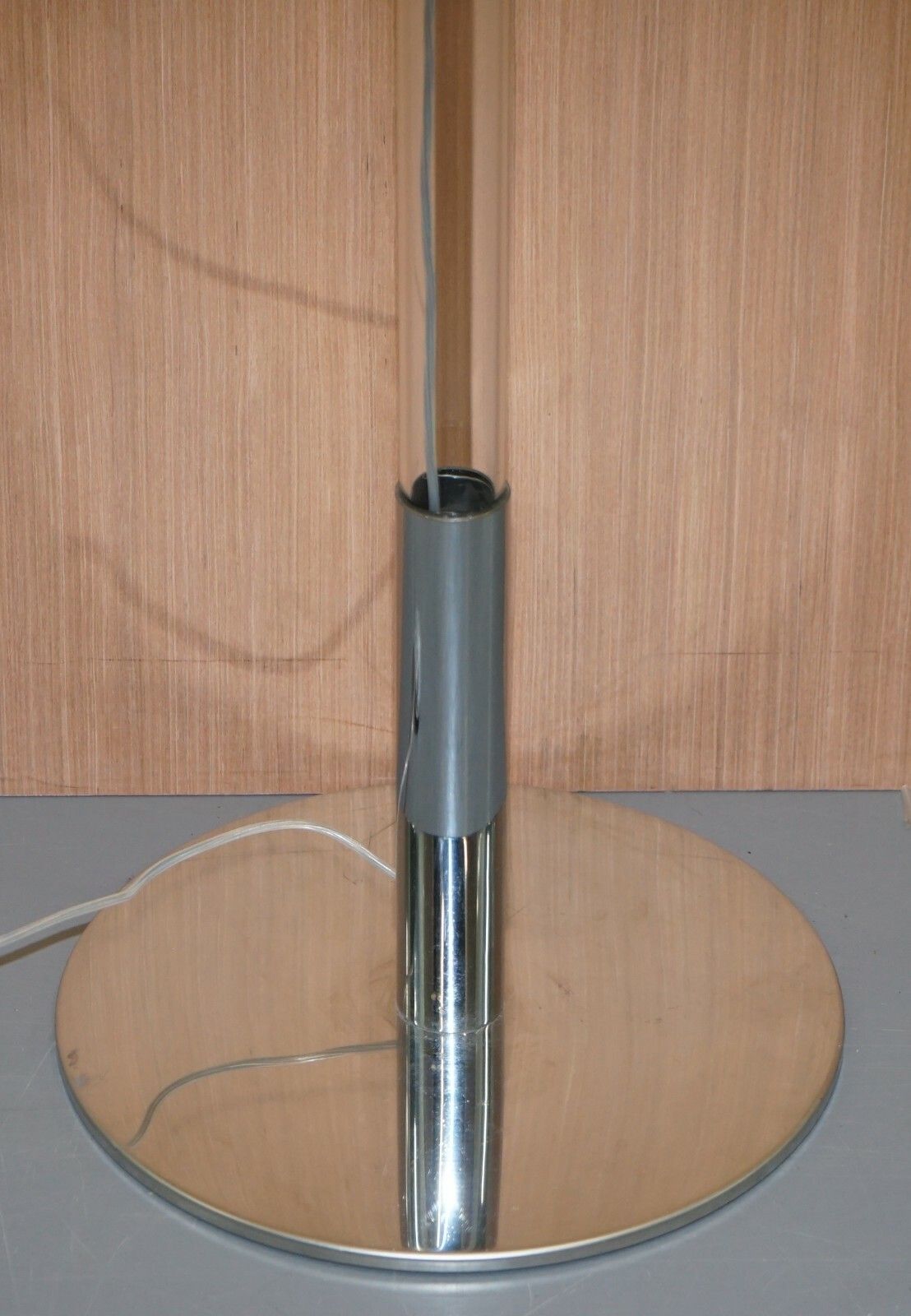 Rare Rrp £2259 Fontana Arte Flute Magnum Floor Standing Glass & Chrome Lamp photo Lighting