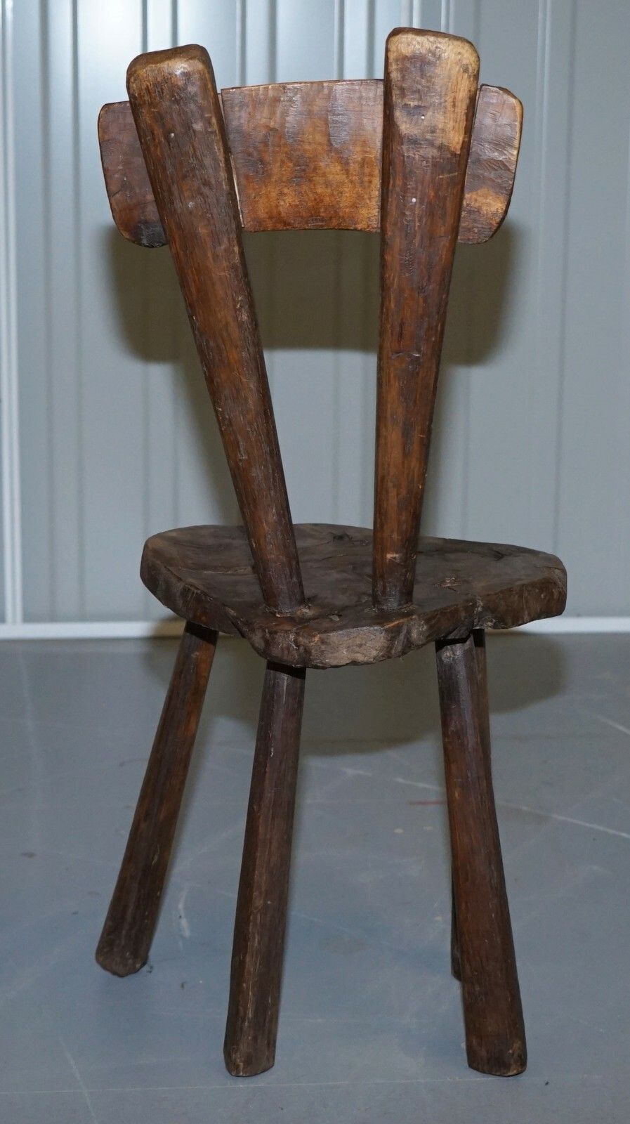 photo furniture Rare Stunning Circa 1760 Burr Chestnut Small Hand Carved Primitive French Chair
