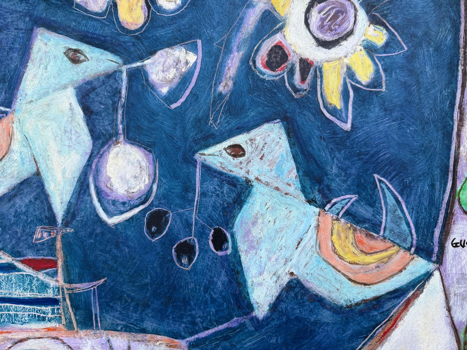 Gustavo Ubeda Echoes Of Picasso Oil On Panel Painting Surrealism C.1970 photo for sale