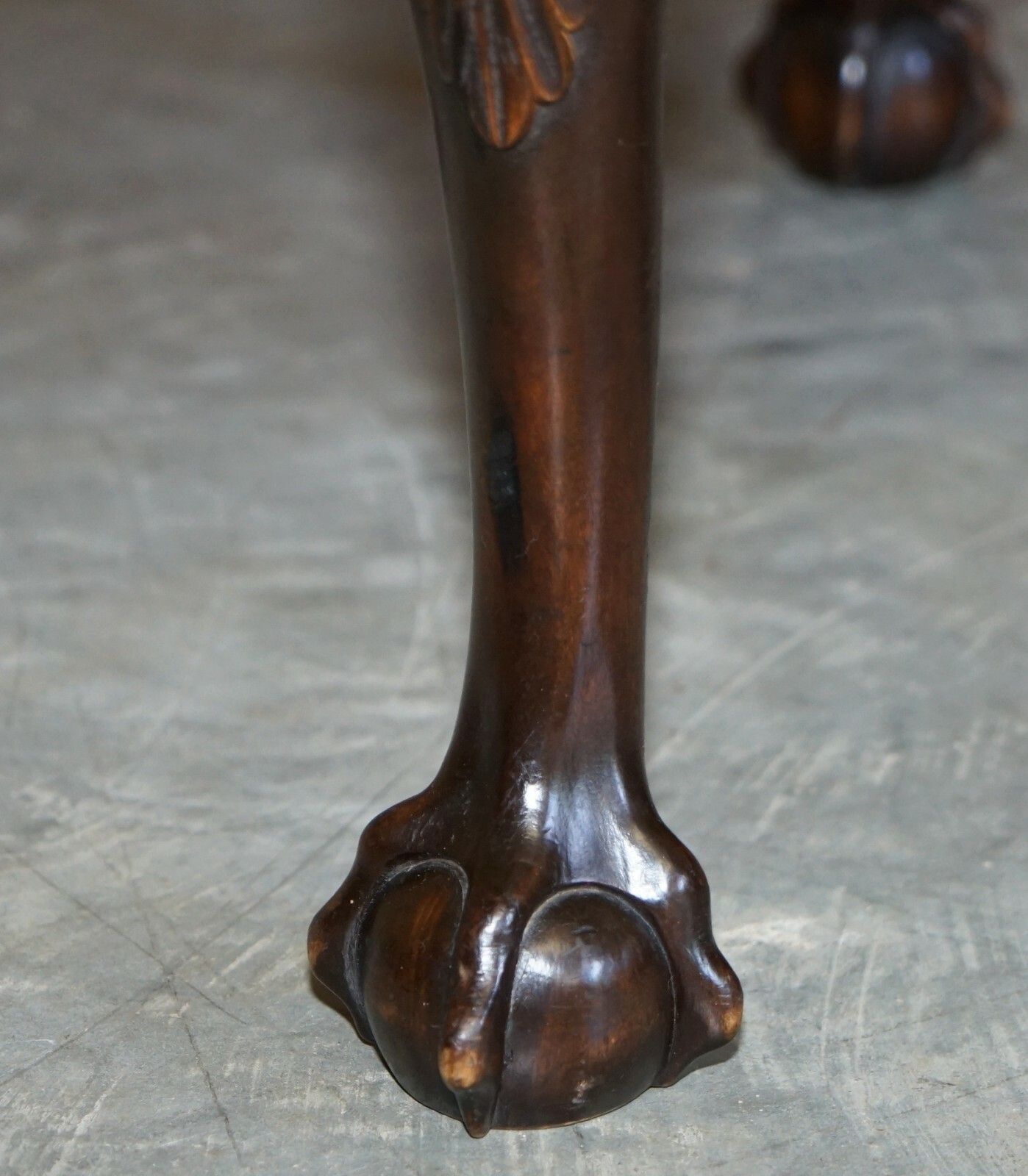 photo for sale Antique Victorian 1880 Hand Carved Claw & Ball Feet Piano Stool Or Bench Seat