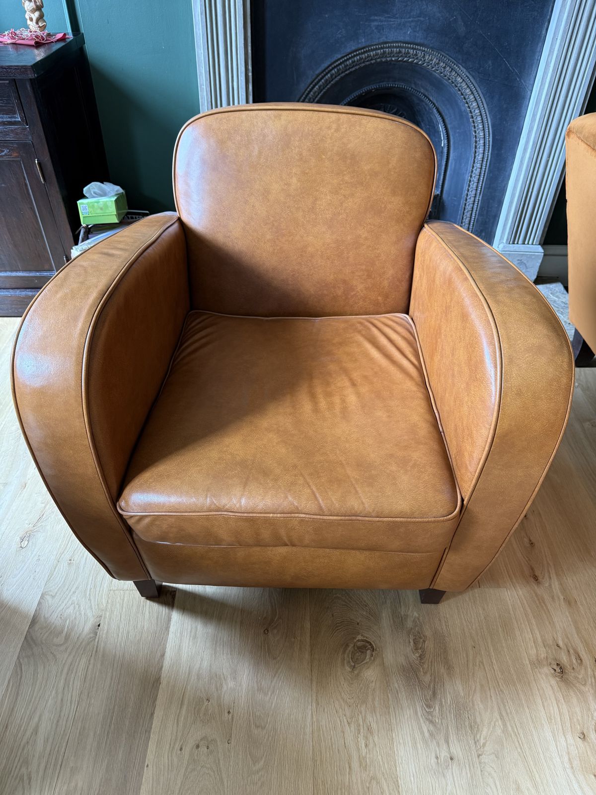 Laura Ashley Brandon (Art Deco/Club) Arm Chair Tan Leather