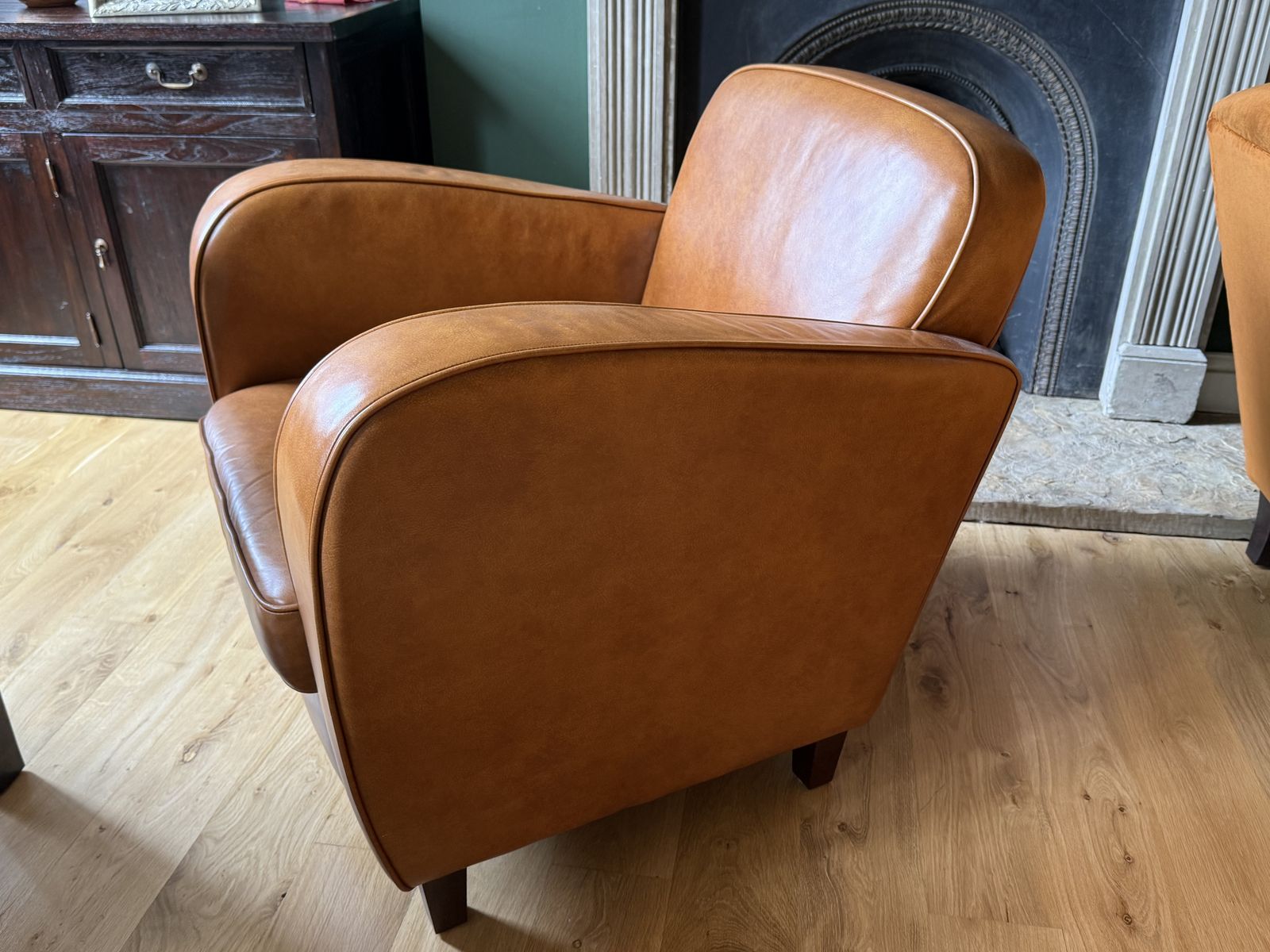 Laura Ashley Brandon (Art Deco/Club) Arm Chair Tan Leather photo Furniture