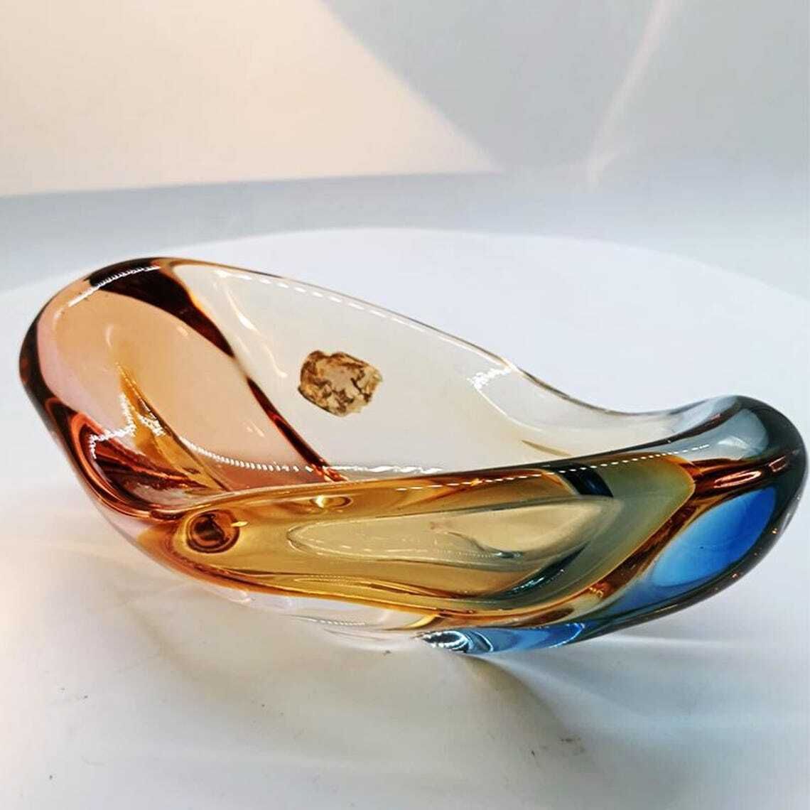 1960s Ashtray Or Catch All In Murano Glass. Made In Italy. 19cm. photo 200.0
