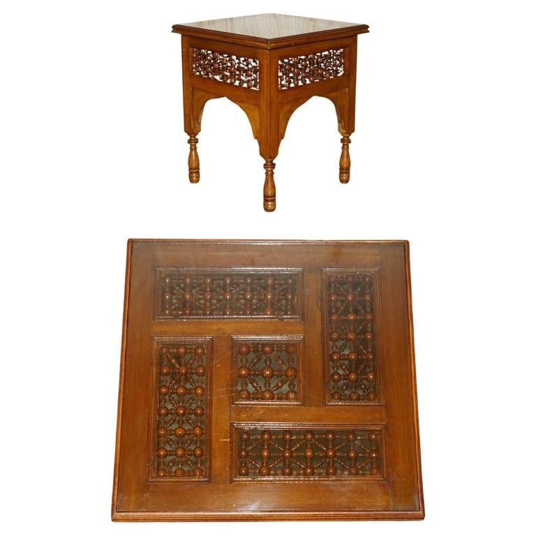 Nice 19th Century Hand Carved Liberty's London Moorish Side End Lamp Wine Table