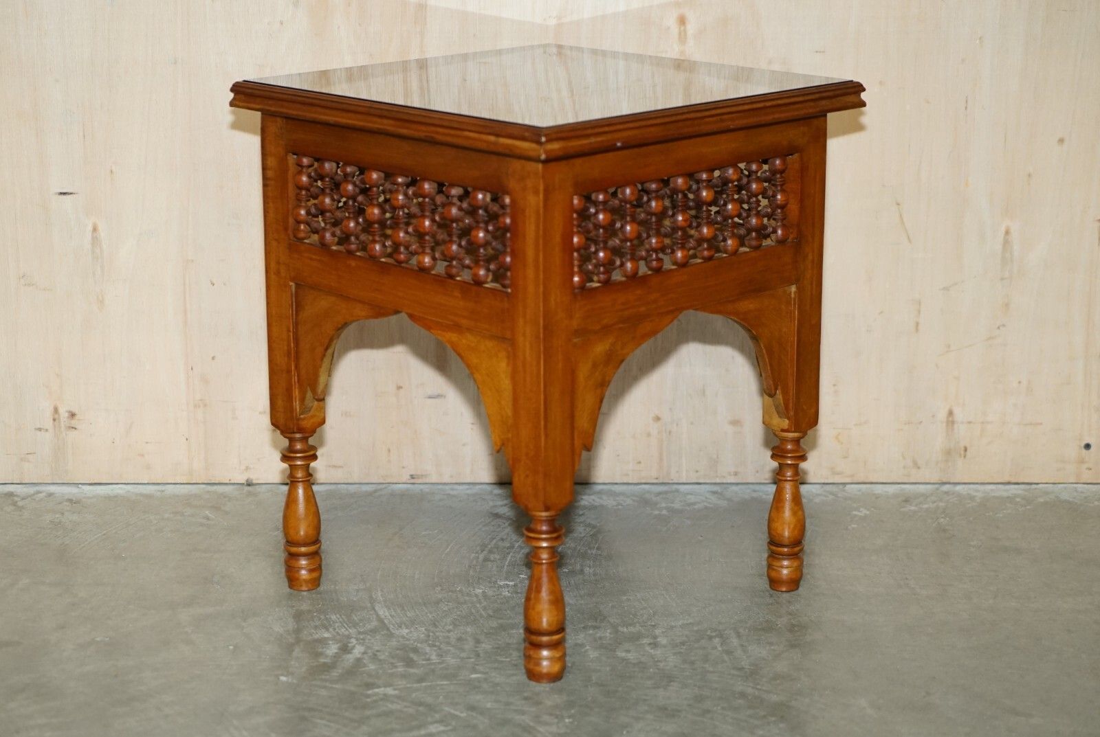 Nice 19th Century Hand Carved Liberty's London Moorish Side End Lamp Wine Table photo furniture