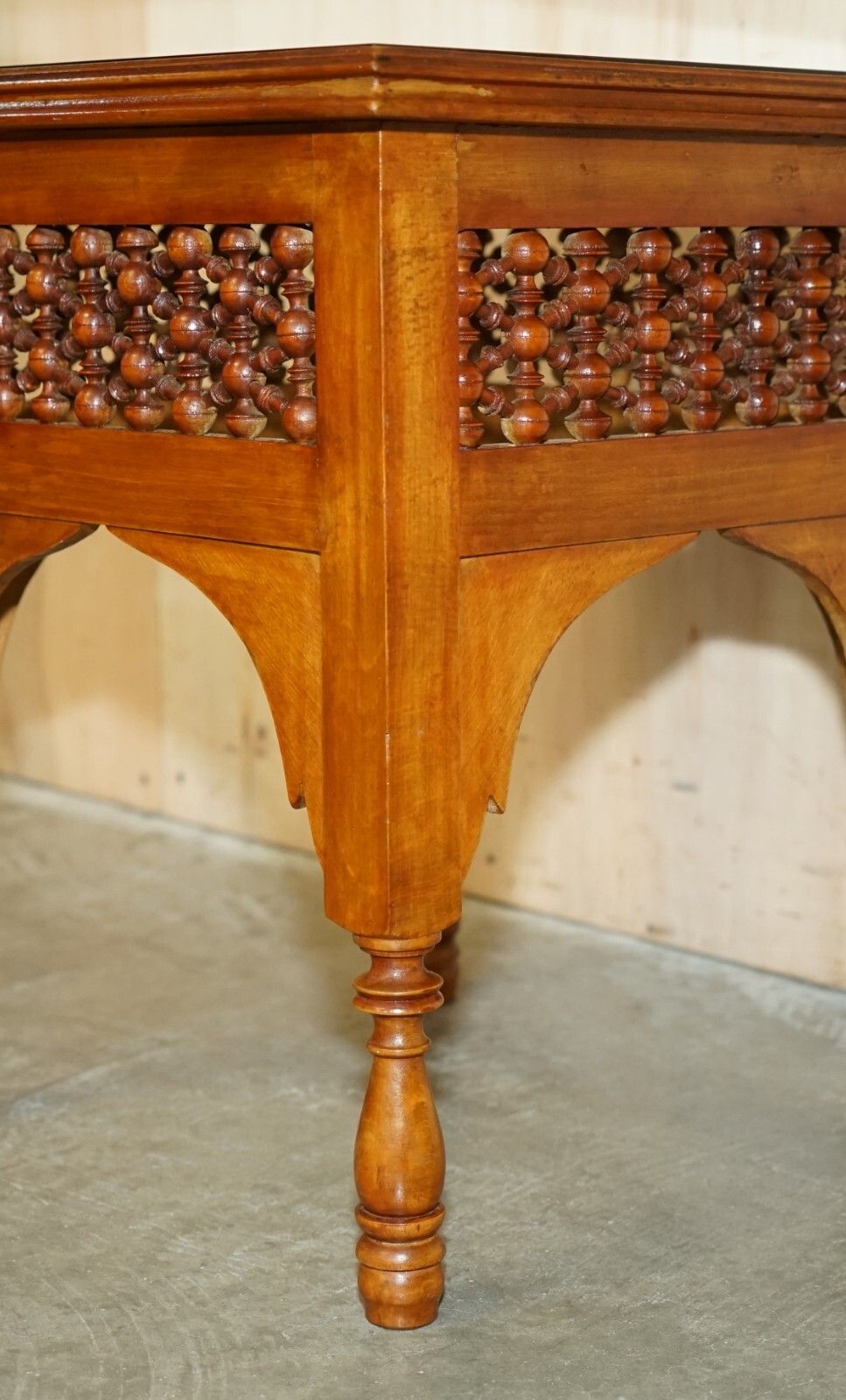 Furniture Nice 19th Century Hand Carved Liberty's London Moorish Side End Lamp Wine Table photo