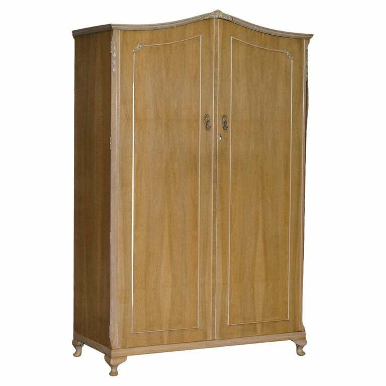 The Walnut Works Circa 1940's Light Walnut X Large Wardrobe Part Of Large Suite