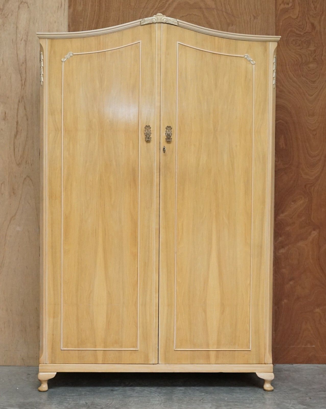 The Walnut Works Circa 1940's Light Walnut X Large Wardrobe Part Of Large Suite photo furniture