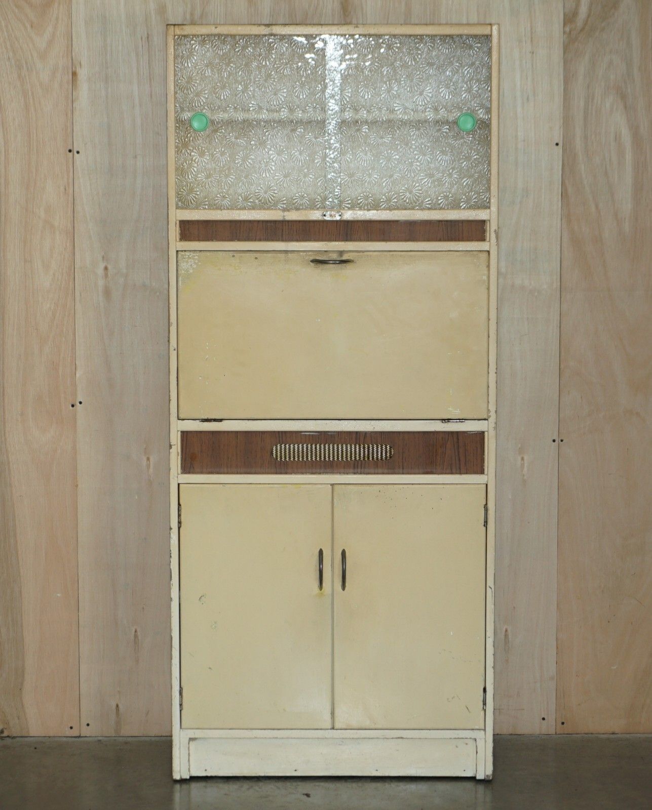 Cool Retro Original 1950's English Kitchen Habberdashery Larda Cupboard Cabinet photo furniture