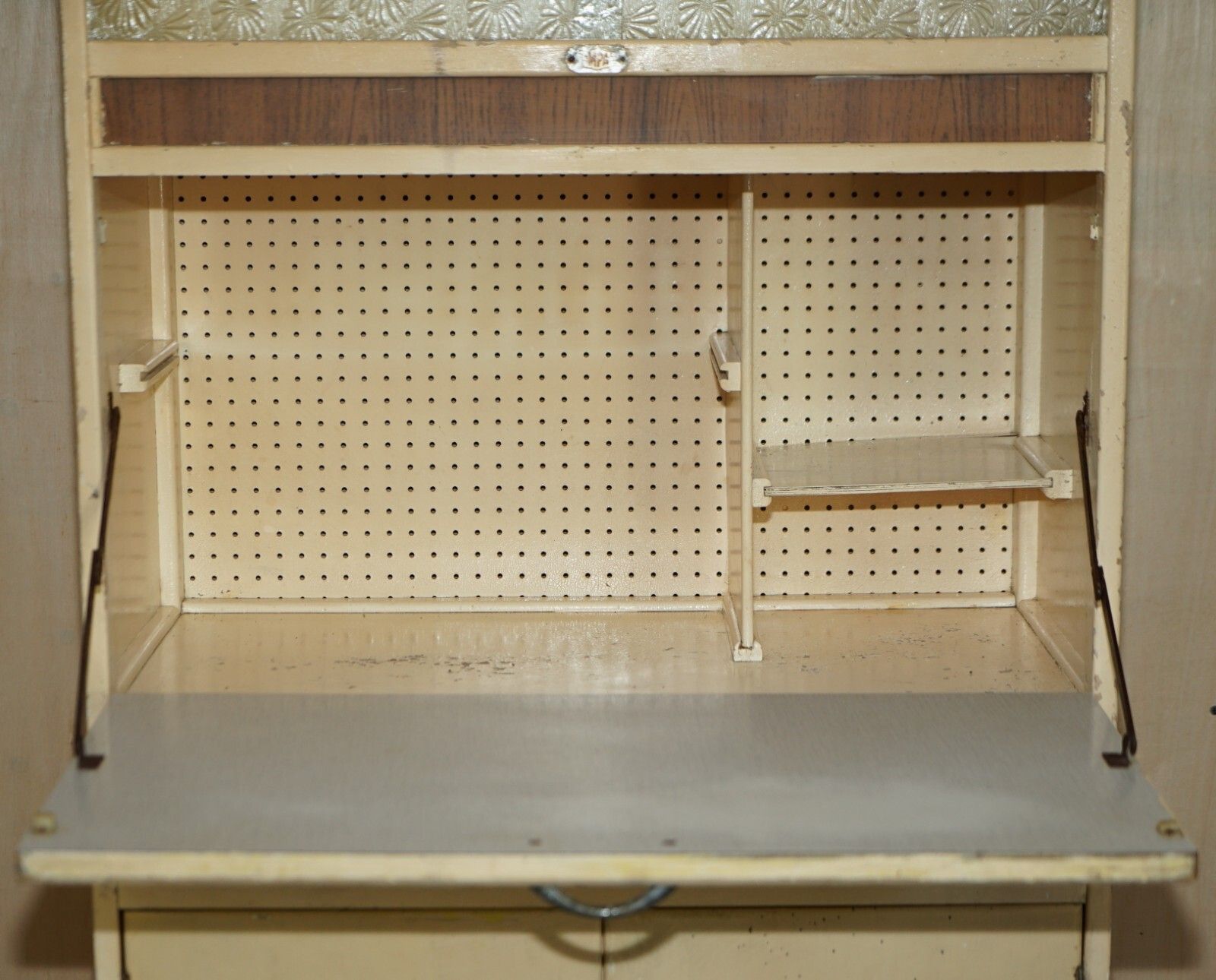 Cool Retro Original 1950's English Kitchen Habberdashery Larda Cupboard Cabinet photo vinterior
