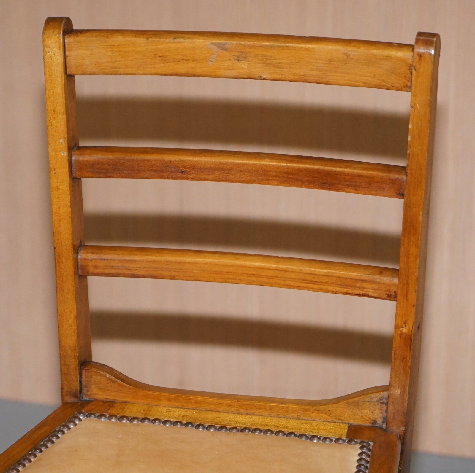 Rare Circa 1890 Solid Fruitwood Brass Fitting Military Campaign Folding Chair photo 1350.0