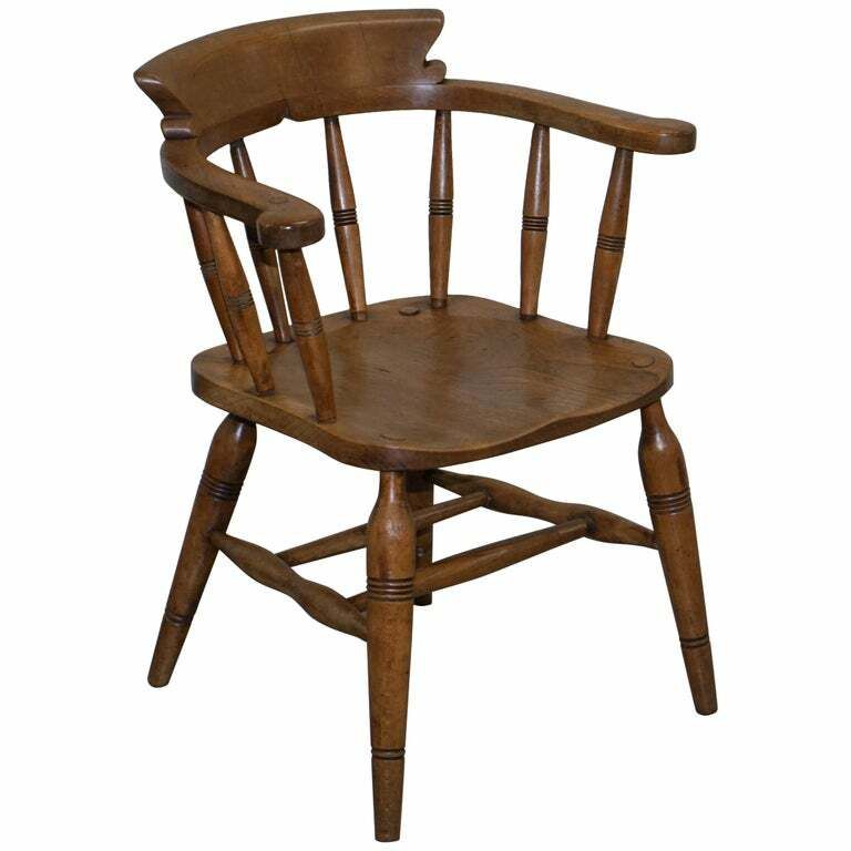 King Edward VII Crown Estate Stamped Captains Armchair O'haines High Wycombe
