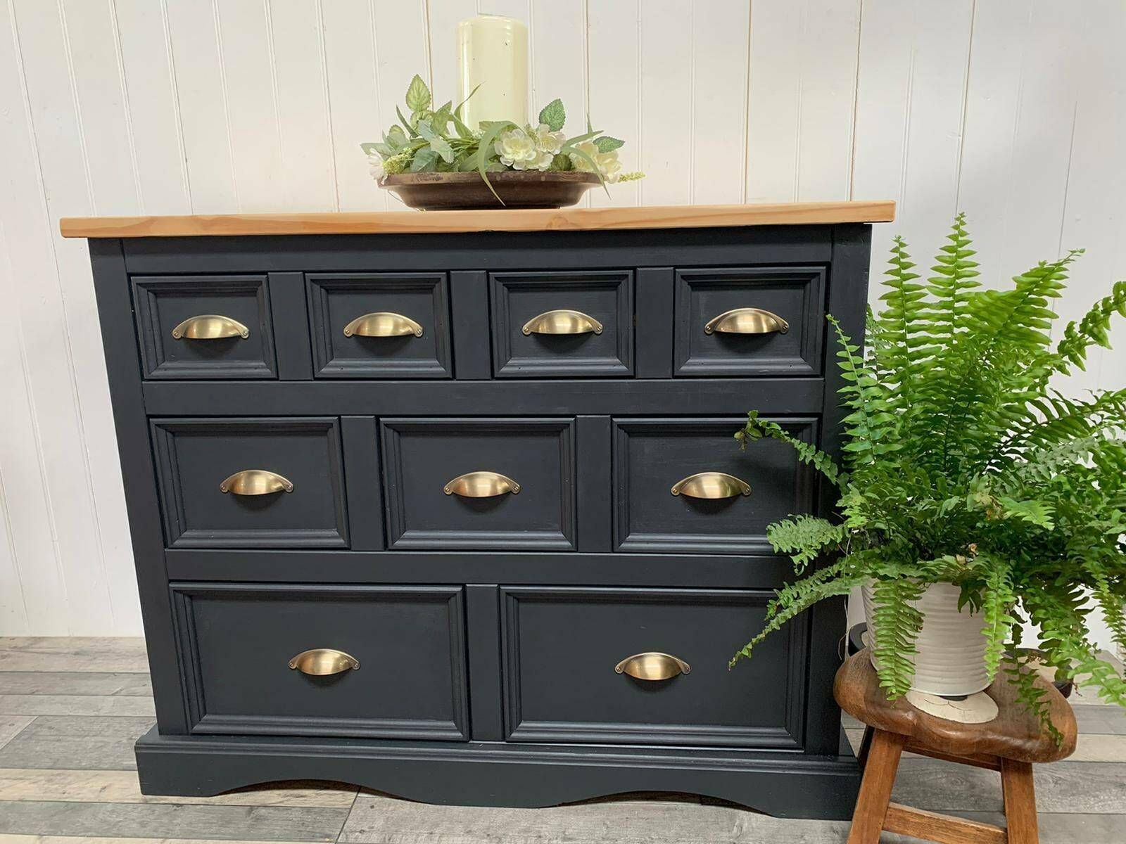 Professionally Hand Painted Mexican Corona Pine Merchants Chest Of Drawers Available In A Colour Of Your Choice photo furniture
