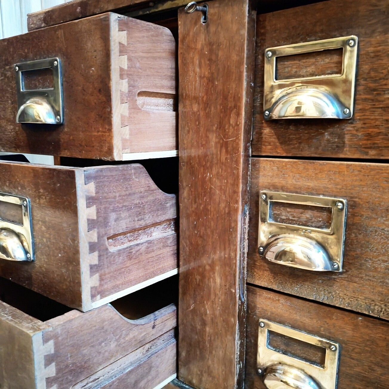 Antique Bank Teller Drawer's, 1940s photo vintage