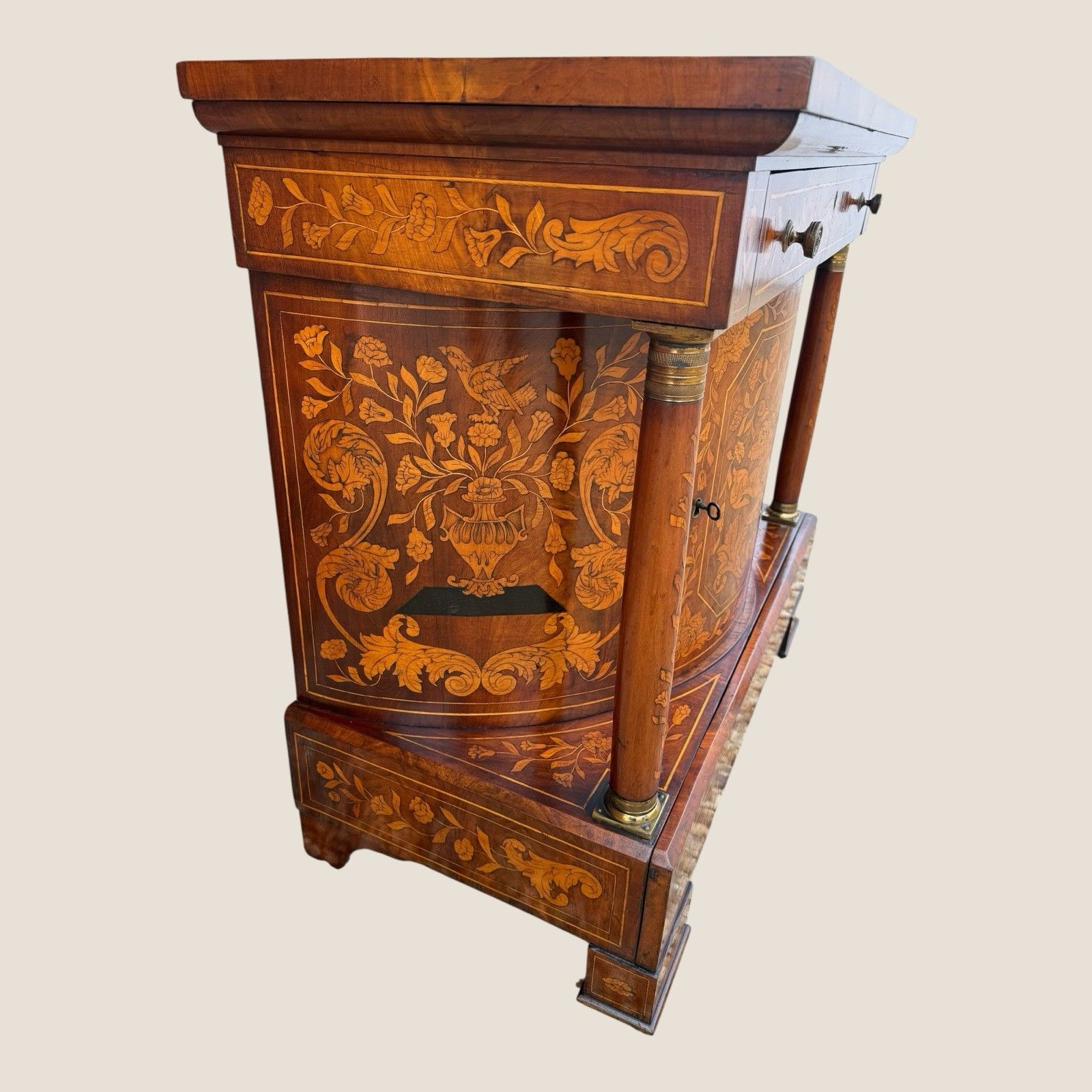 photo buy Antique 18th Century Dutch Marquetry Mahogany Console Wall Table Cabinet