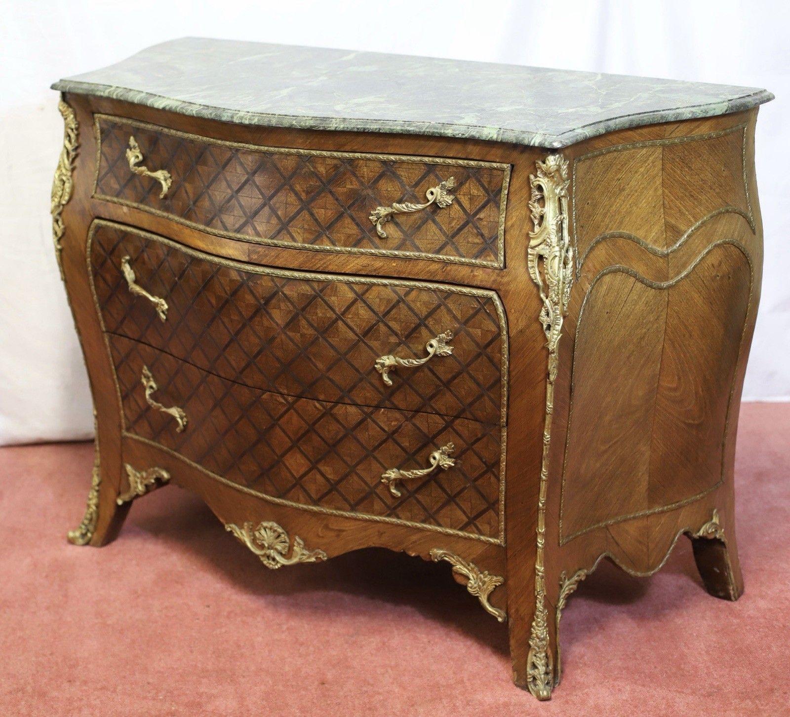 photo buy Lovely Louis XV Style Chest Of Three Drawers & Marble Top