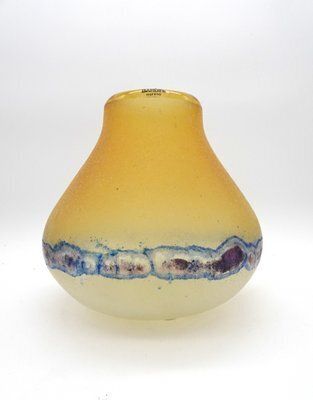 Art Glass Murano Vase In Scavo Technique By Alfredo Barbini, 1970s photo furniture