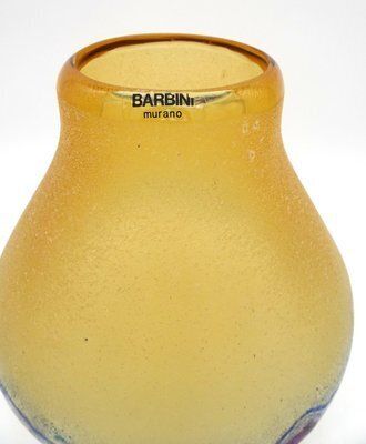 Art Glass Murano Vase In Scavo Technique By Alfredo Barbini, 1970s photo 2184.0