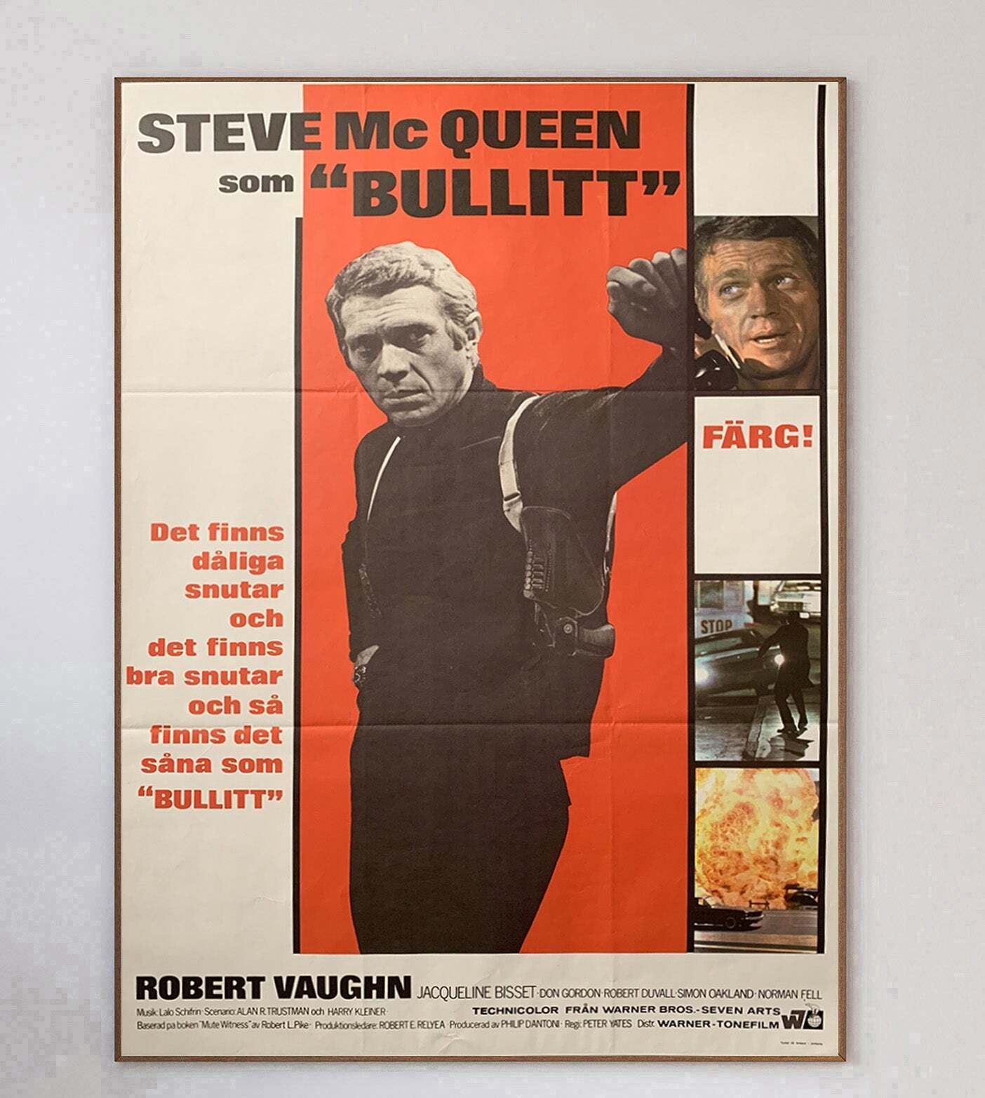 Bullitt (Swedish)  Original Vintage Poster photo 818.0