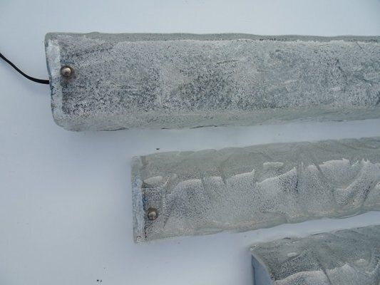 Large Wall Lamps In Glass From Rzb Leuchten, 1970s, Set Of 3 photo for sale
