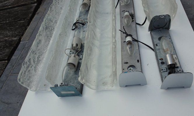 Lighting Large Wall Lamps In Glass From Rzb Leuchten, 1970s, Set Of 3 photo