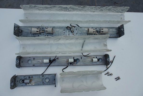 1224.0 Large Wall Lamps In Glass From Rzb Leuchten, 1970s, Set Of 3 photo