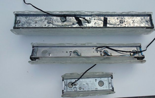 photo vinterior Large Wall Lamps In Glass From Rzb Leuchten, 1970s, Set Of 3