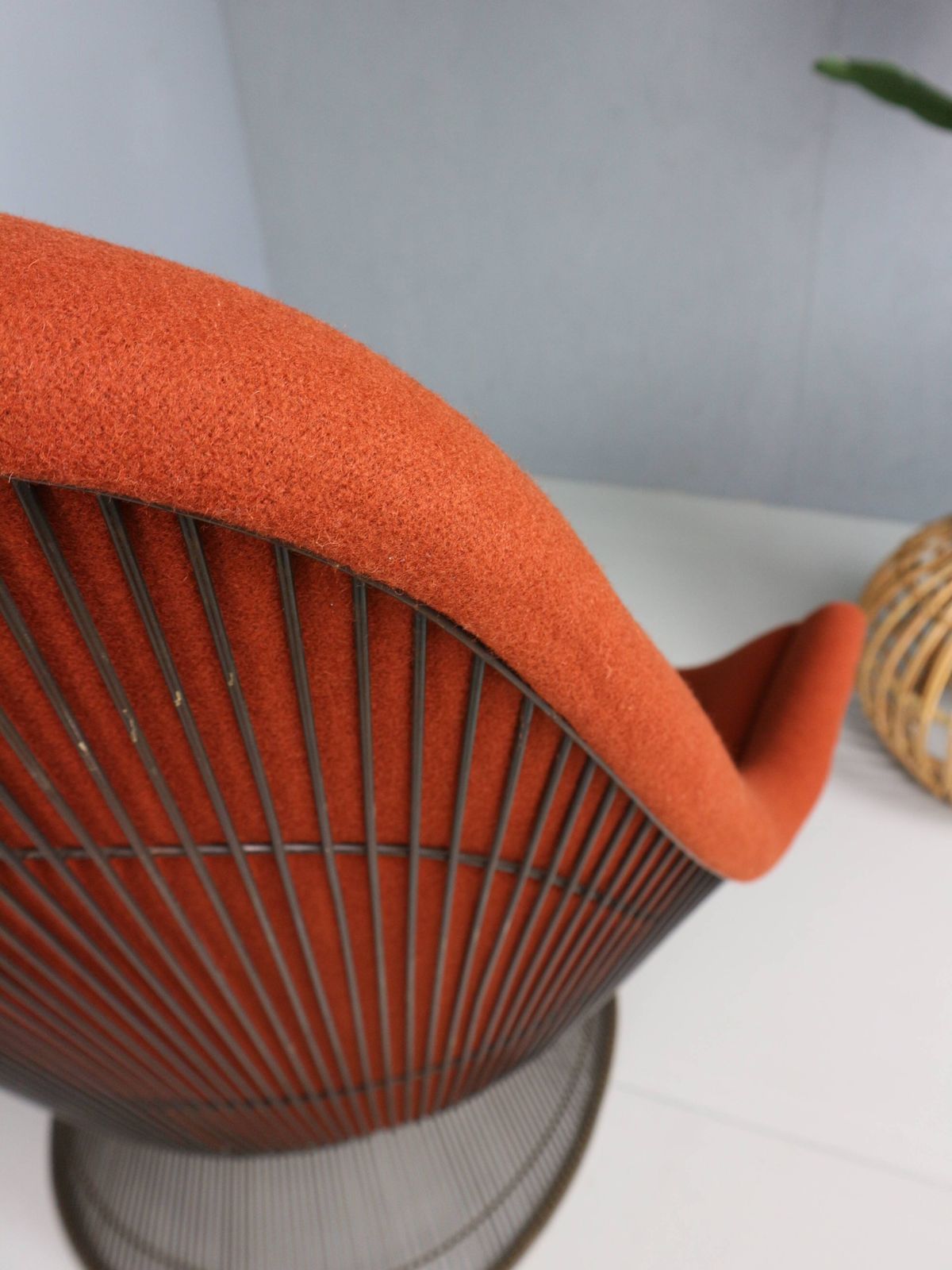 Early Bronze Lounge Chair By Warren Platner For Knoll 1960s In Rust Red photo Furniture