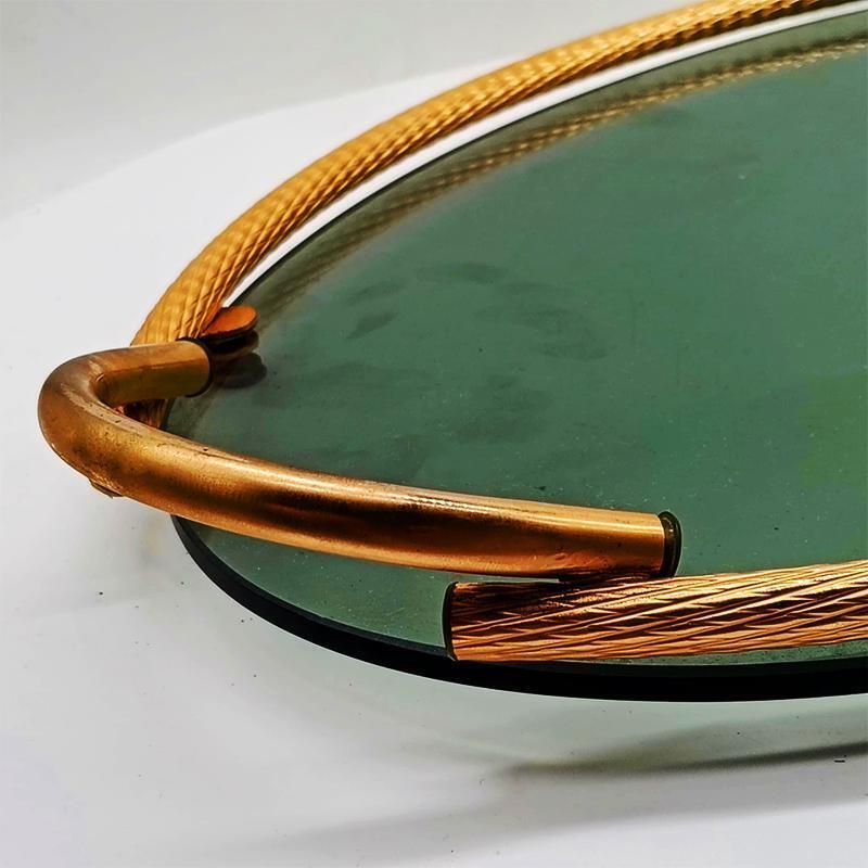 Vintage Stunning Set With 6 Glasses And A Tray In Murano Glass With Hand Decorated 24k Gold Finishes By Gn Murano. photo 472.0