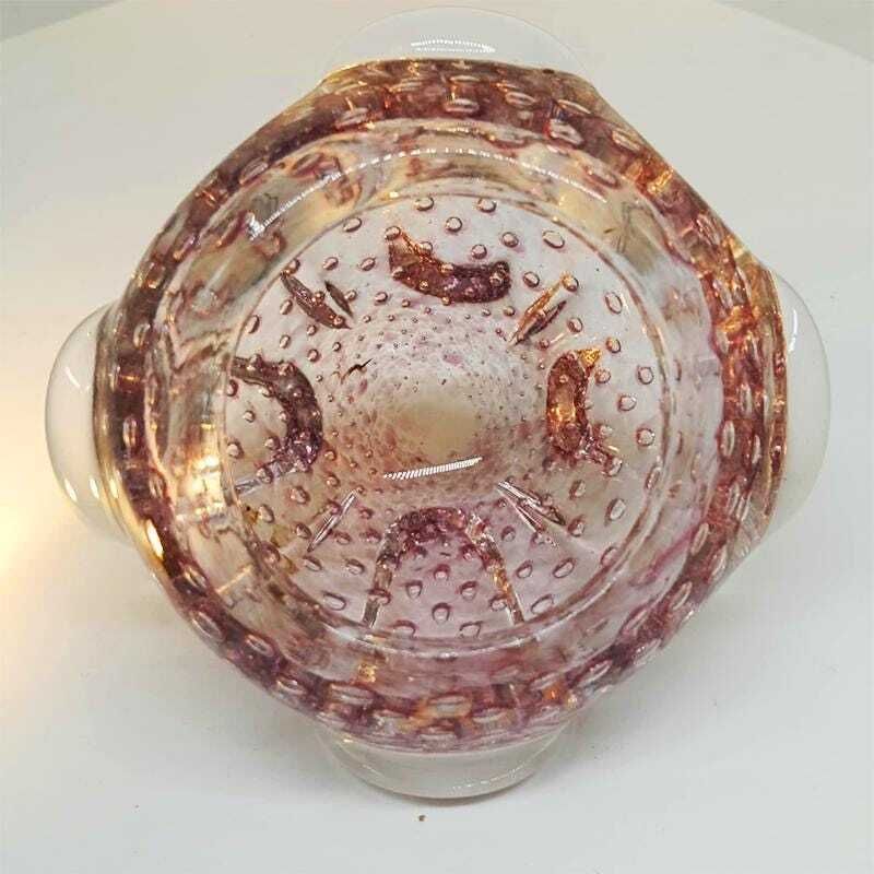 1960s Pink Ashtray Or Catch All In Murano Glass With Air Bubbles. Made In Italy. photo 163.0
