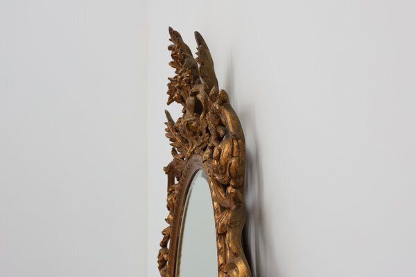 photo furniture 20th Century Large Baroque Gilt Mirror From Deknudt, Belgium, 1950s