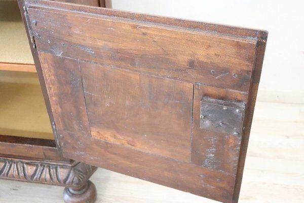 Antique Cabinet In Walnut Wood, 1600s photo vintage