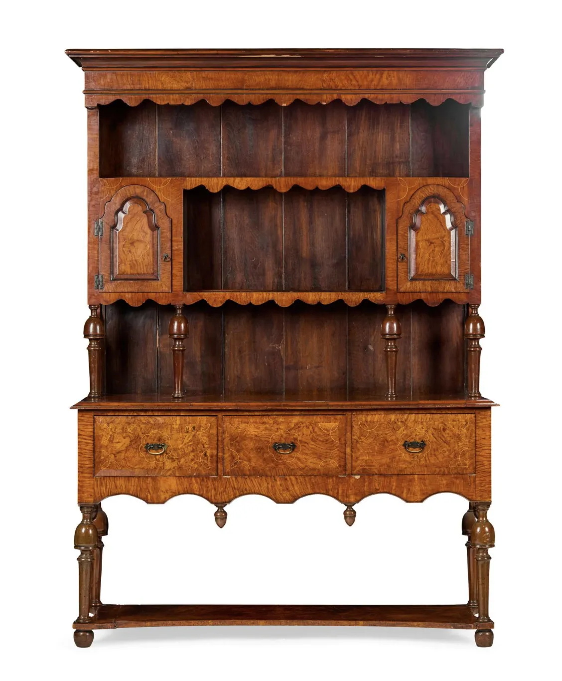 Burr Walnut Dresser, 1910s, Antique