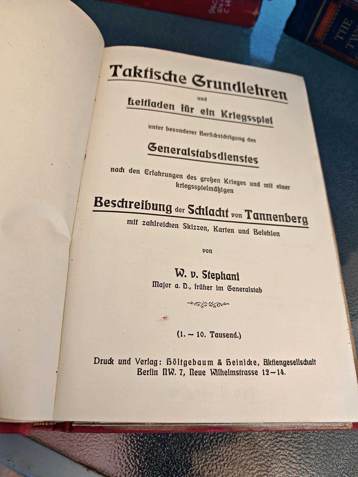 Taktische Grundlehren   Stephani   Staff College Edition   1920s   Very Rare Find, In German   Good To Very Good Condition photo for sale