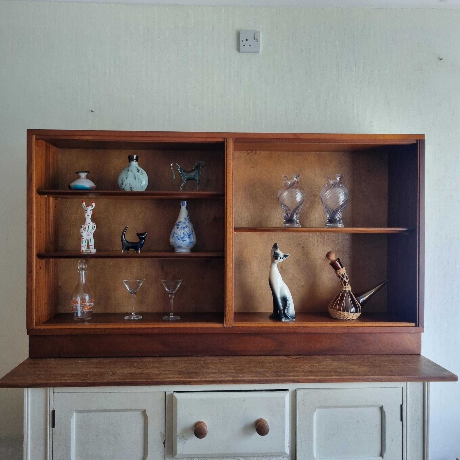 Large Teak Mcm Cabinet With Sliding Glass Doors By Morris Of Glasgow photo furniture