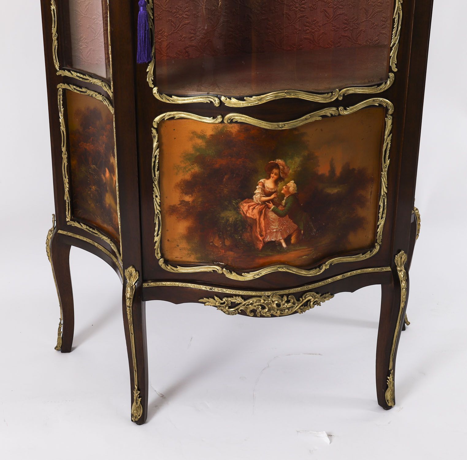 Furniture Antique Pair French Vernis Martin Vitrine Display Cabinets  19th C photo