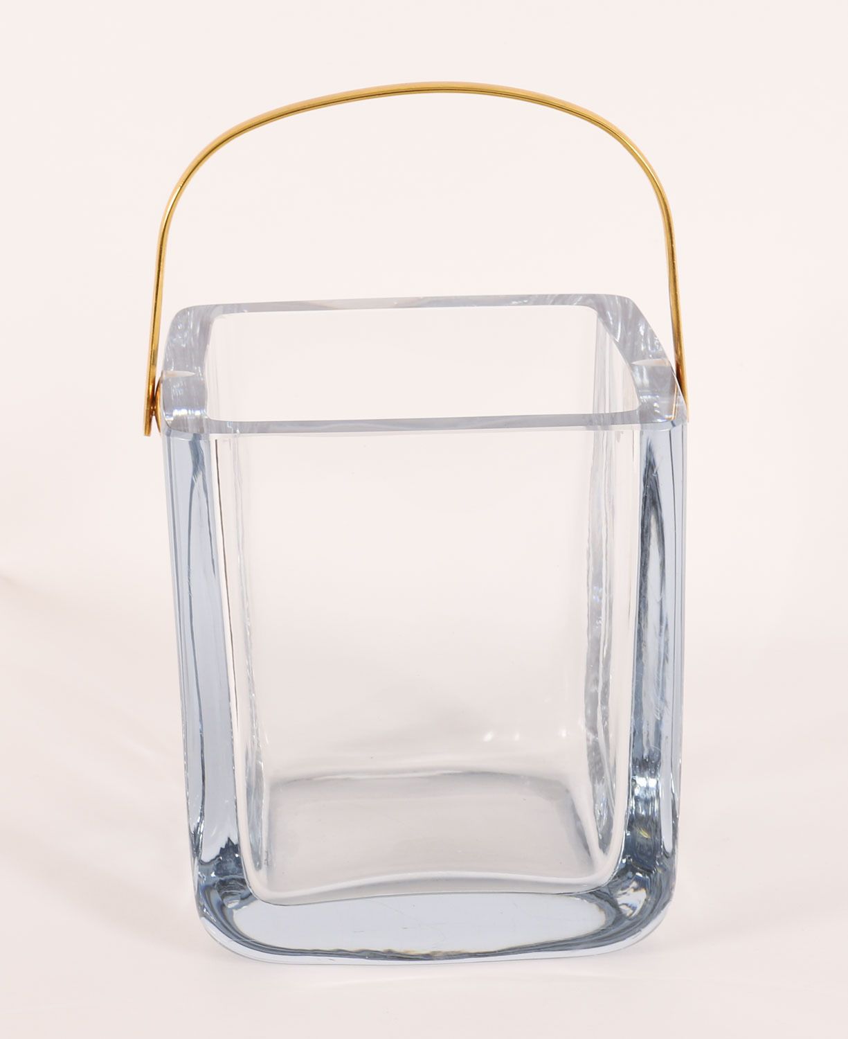 photo for sale Vintage Boxed Cartier Crystal Ice Bucket & Sterling Silver Gilt Tongs 20th C