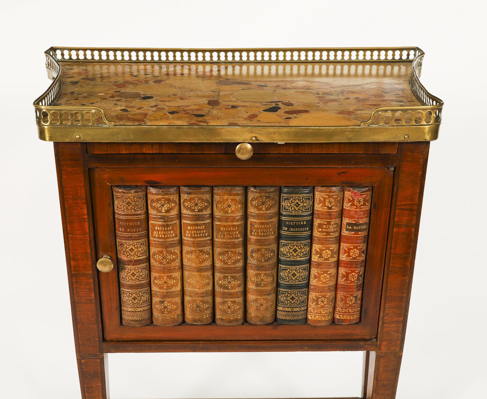 Antique Pair French Walnut & Tulipwood Bedside Cabinets C1900 photo vintage
