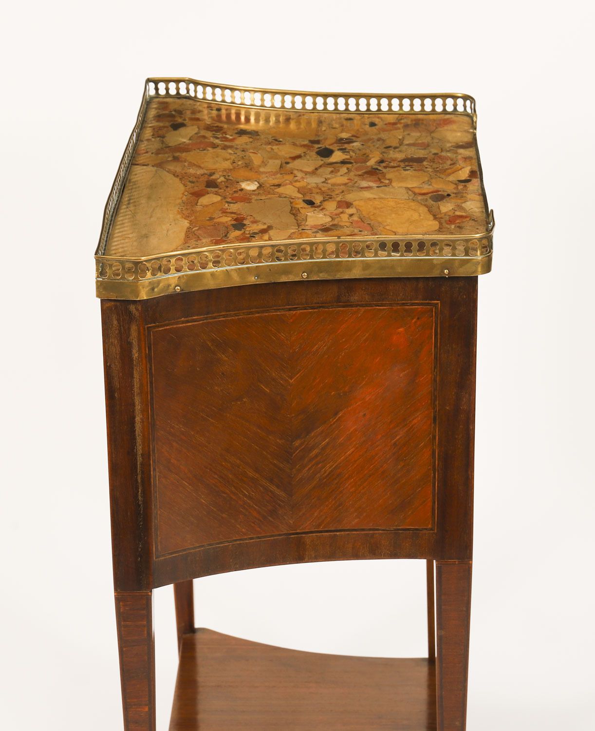 photo for sale Antique Pair French Walnut & Tulipwood Bedside Cabinets C1900