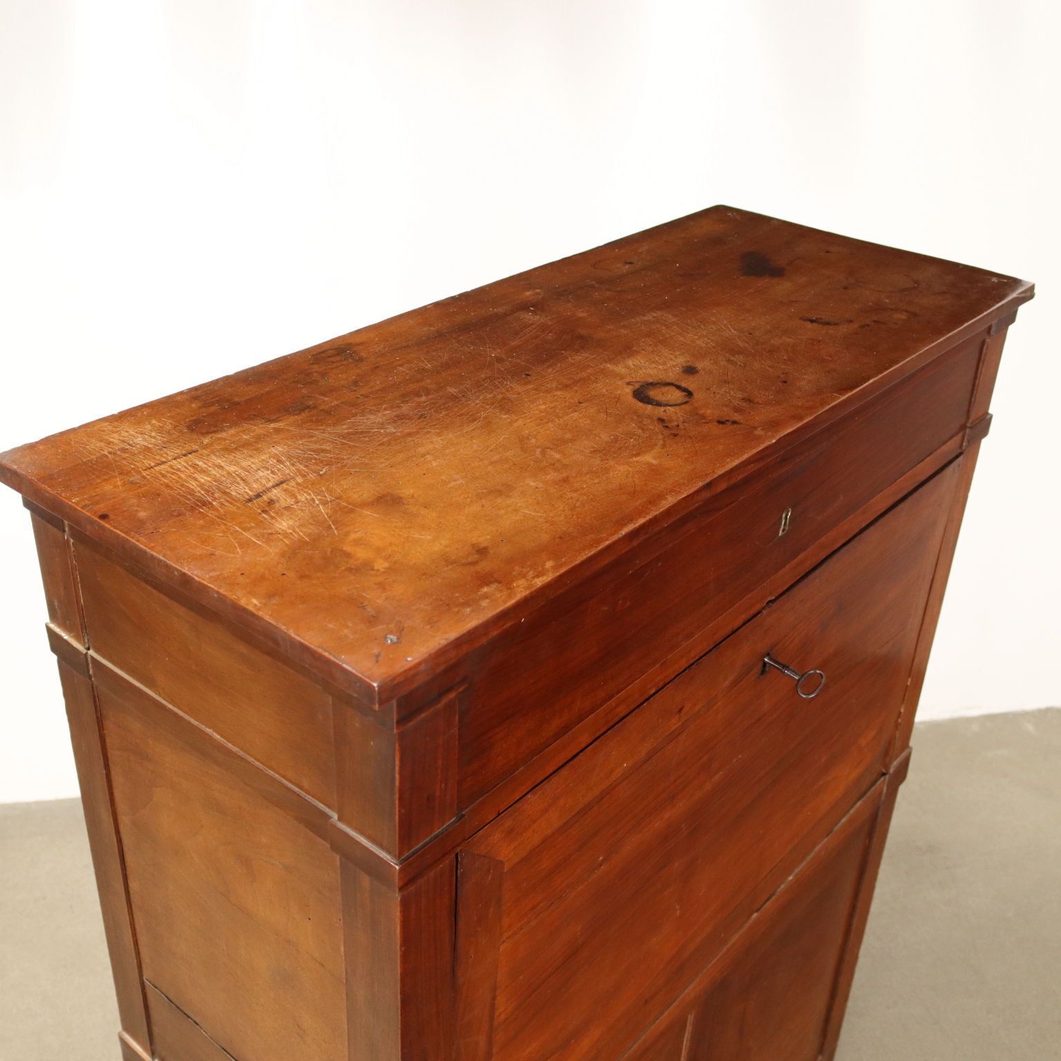 Antique Secrétaire Directoire Walnut Drawer Italy XVIII Century photo Furniture