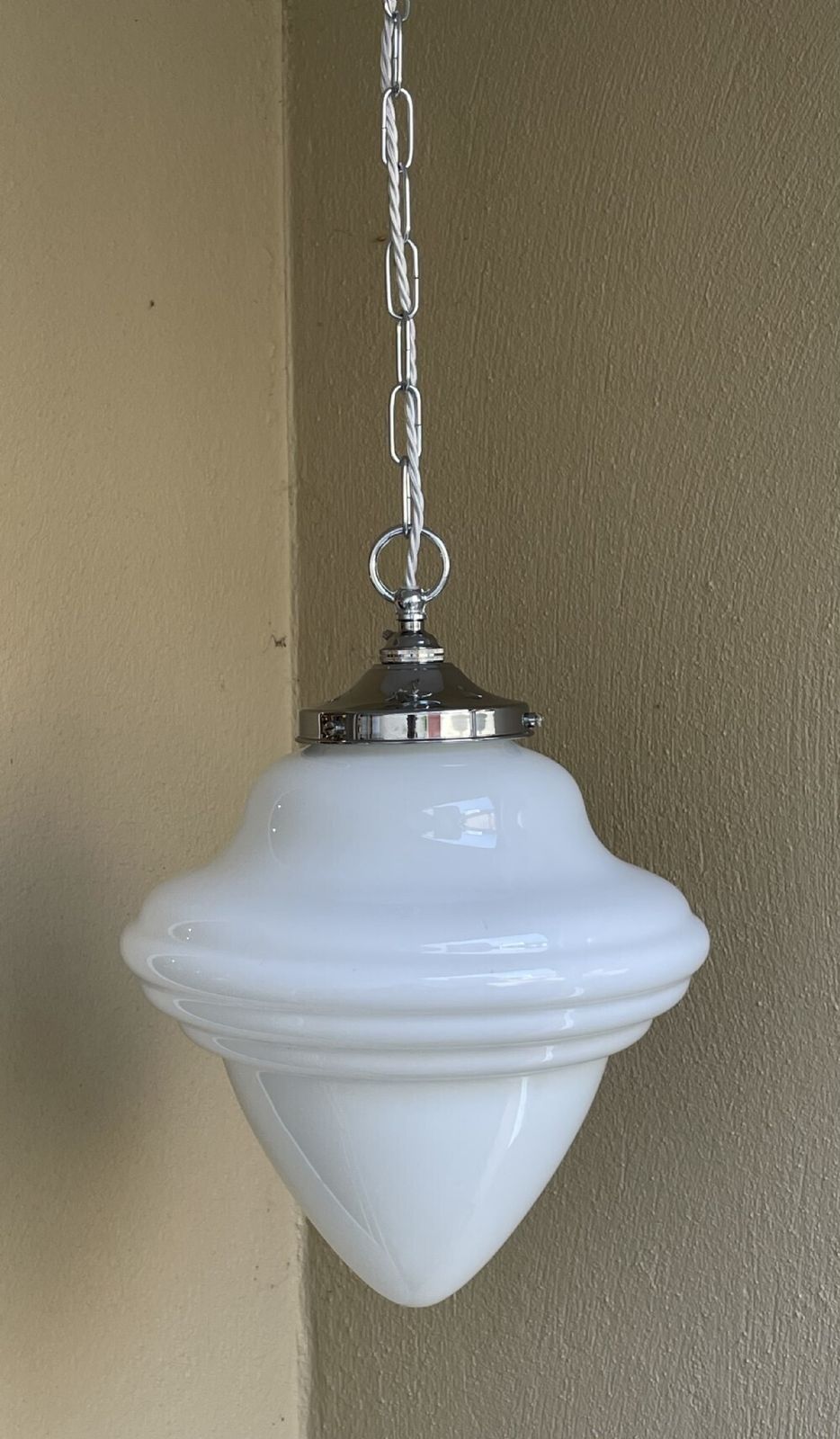 Stylish Opaline Light Pendant Reeded Design photo furniture