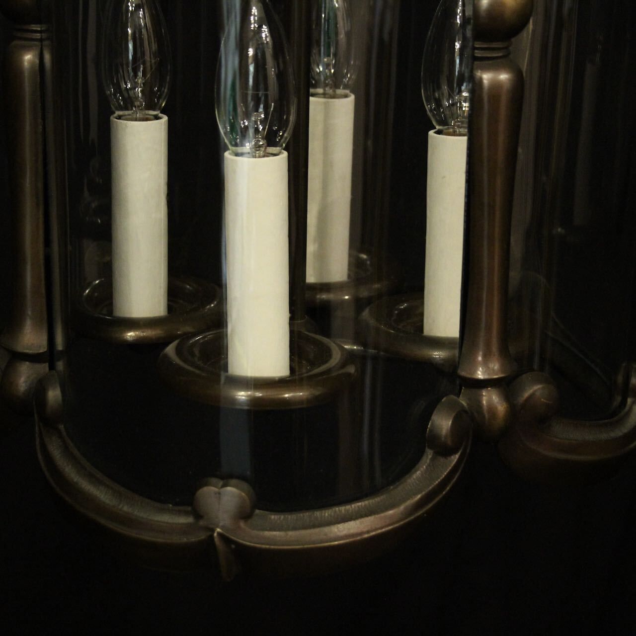 French Bronze 4 Light Antique Lantern photo vinterior