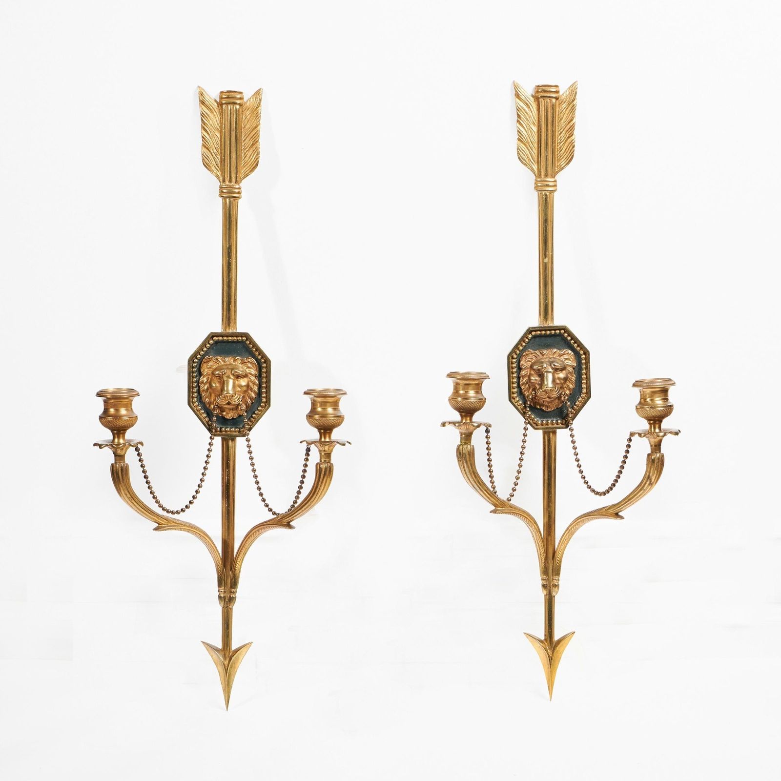 Fine Pair Of Italian Ormolu Wall Lights Or Appliques In The French Empire Style photo furniture