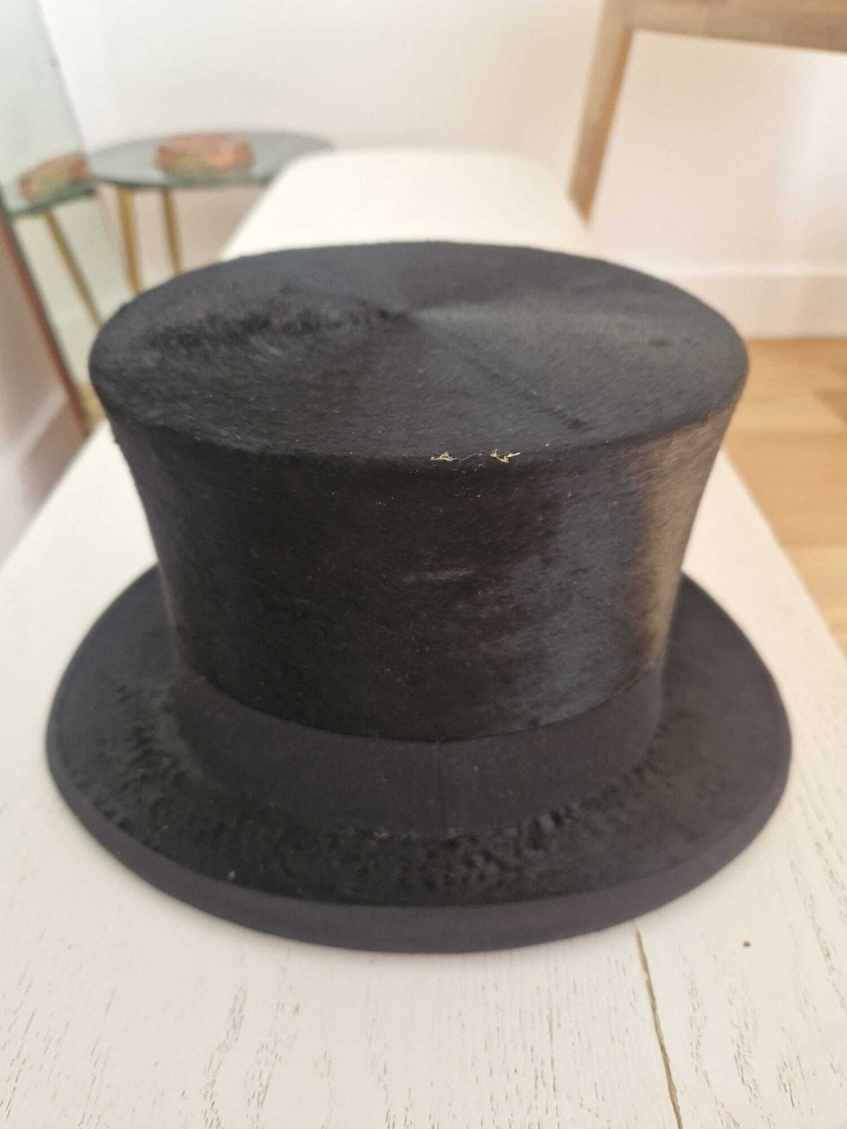 Home Decor 1940s Hatbox (With Moleskin Top Hat And A Velvet Bowler Hat Inside) photo