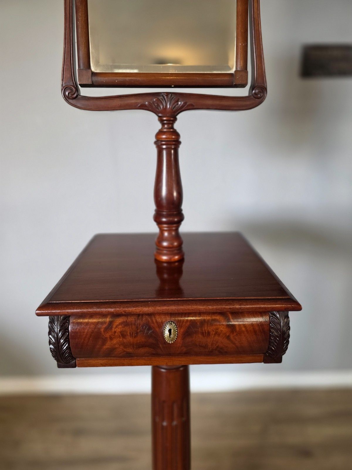 photo for sale Victorian 1909 Mahogany American Gentleman's Shaving Stand/Vanity Mirror Stand