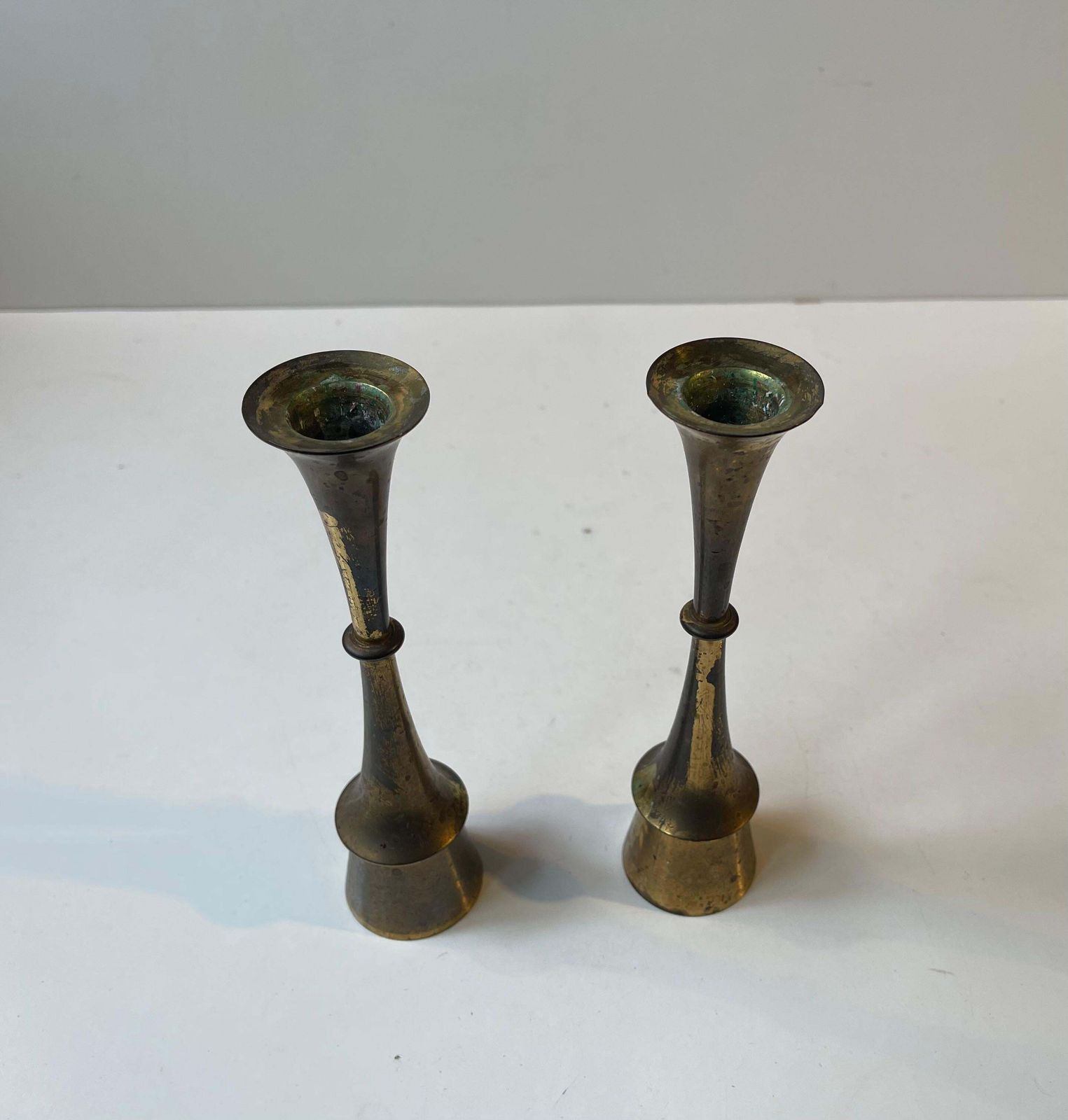 A Pair Of Jens Harald Quistgaard Candlesticks In Patinated Brass, 1960s photo 290.0